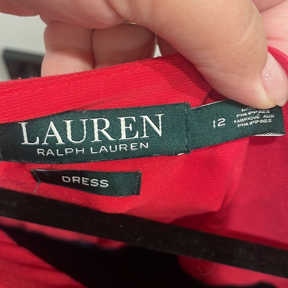 Ralph Lauren navy and red stretch dress Size 12 E20 - Picture 5 of 9